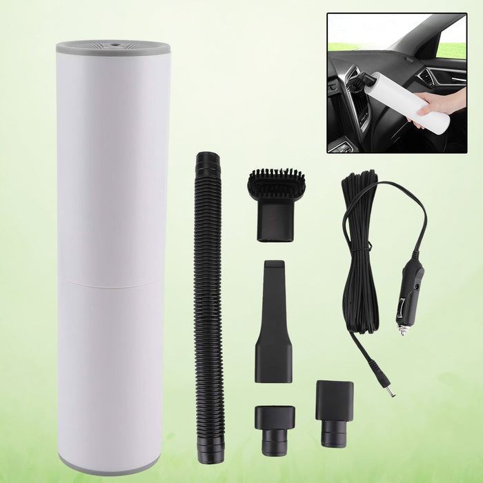 Portable car vacuum cleaner, compact and ready for use.