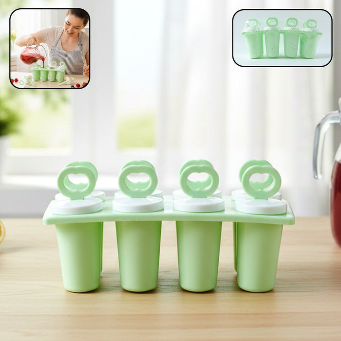 Plastic popsicle mold set for homemade ice treats
