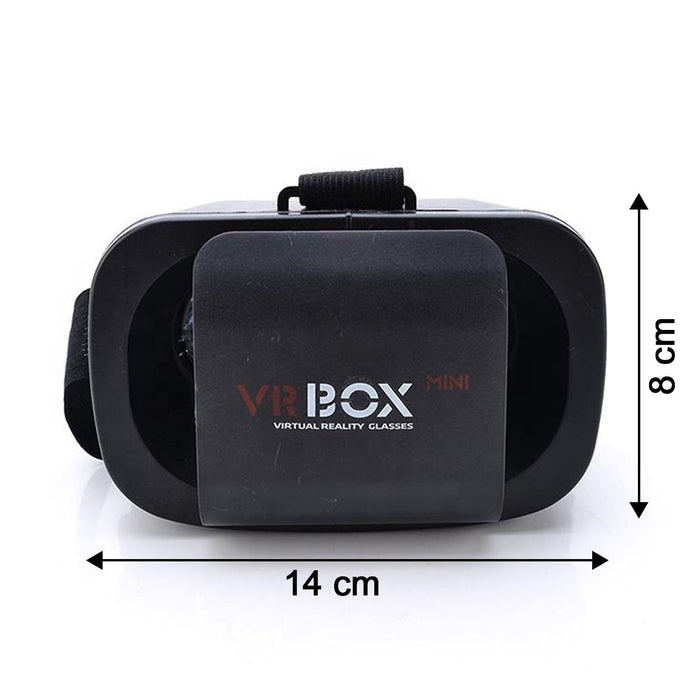 VR Box headset showing adjustable strap and soft eye padding for smartphone virtual reality