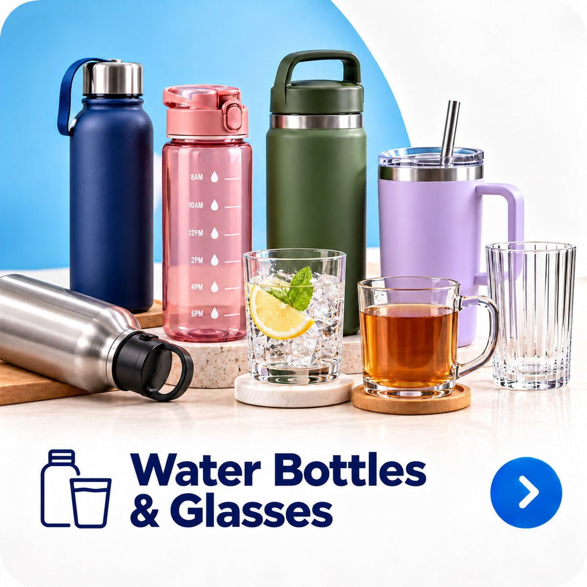 Water Bottles & Glasses