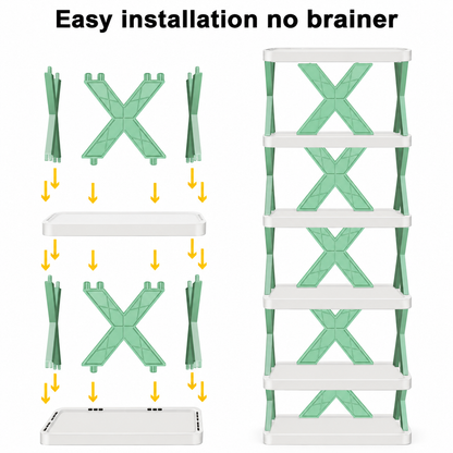 Adjustable Shoe Stand Organizer Stackable Storage Bedroom entryway Slots Shelf Footwear Rack