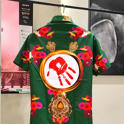 Men Regular Fit Pushpa Printed Casual Shirt