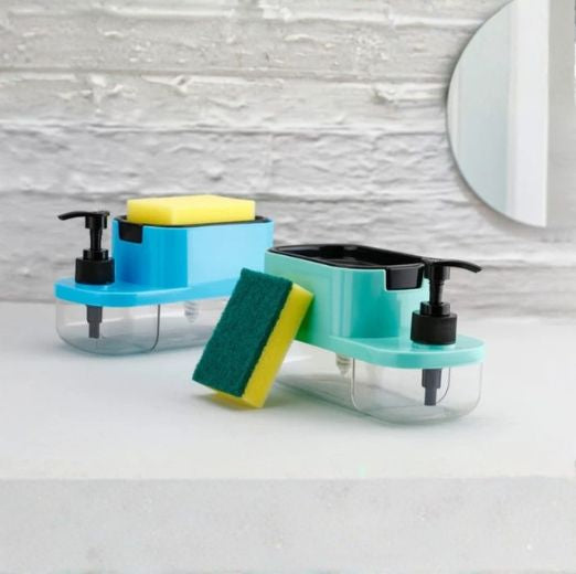 Liquid Dispenser Pump with Sponge Holder Kitchen Sink Accessories
