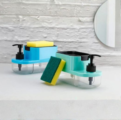 Liquid Dispenser Pump with Sponge Holder Kitchen Sink Accessories