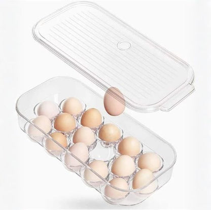Plastic Egg Container Organizer for Fridge Kitchen Countertop