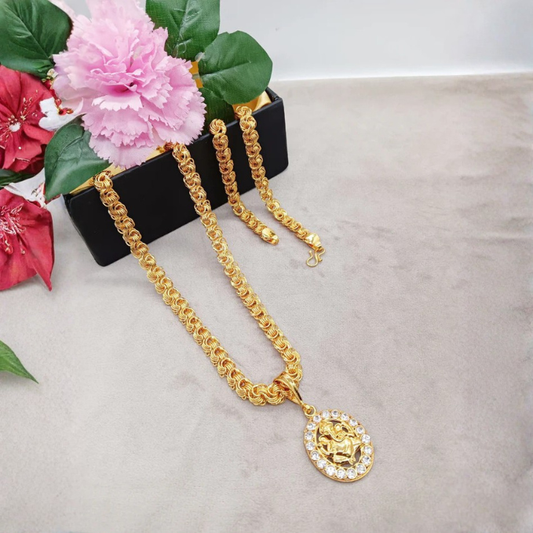 Luxurious Men's Gold Plated Pendant With Chain Vol 6