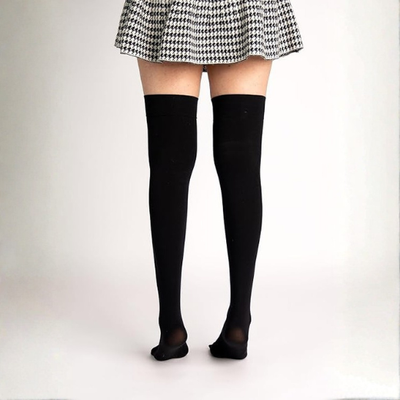 Women's Nylon spandex Charcoal Thigh High Stockings