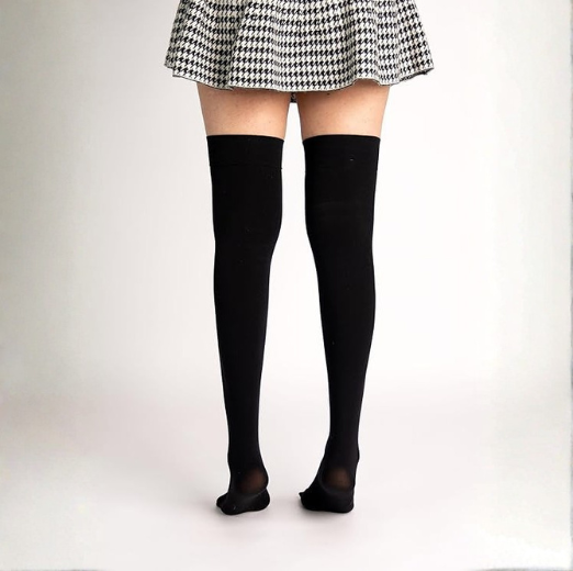 Women's Nylon spandex Charcoal Thigh High Stockings
