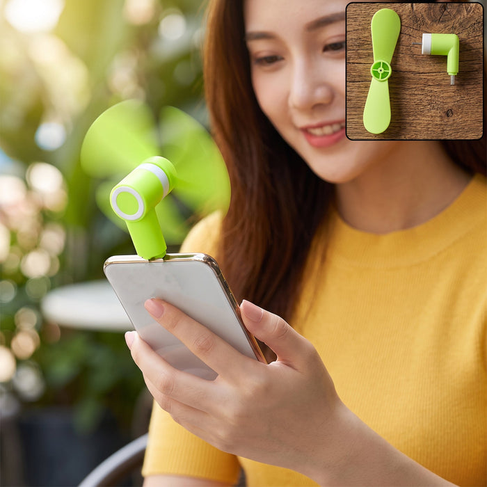 Mini USB fan, portable mobile phone plug in cooling fan with soft blades (1 pc)