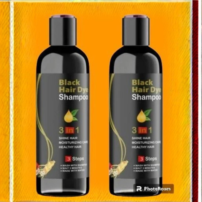 Unisex Instant Black Herbal Hair Dye Shampoo 3 in 1(100ml) Pack Of 2