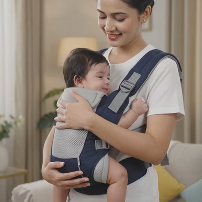 Baby Sling Carrier Adjustable Baby Holder Carrier Baby Half Wrapped Sling Hip Carrier Breathable Cotton Mesh Fabric for Newborn