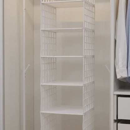 5 Layer Hanging Folding Cloth Rack - Dormitory Closet Storage Organizer ( 1 Pcs)